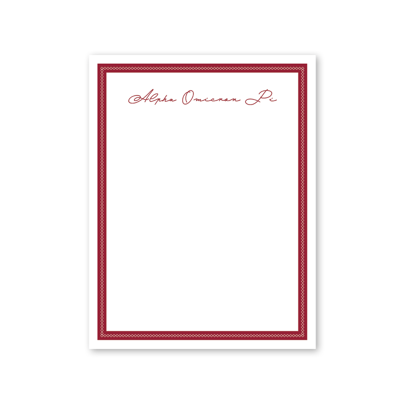 Alpha Omicron Pi Signature Charming Greek Notepad