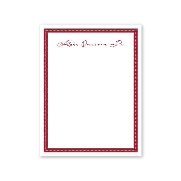 Alpha Omicron Pi Signature Charming Greek Notepad
