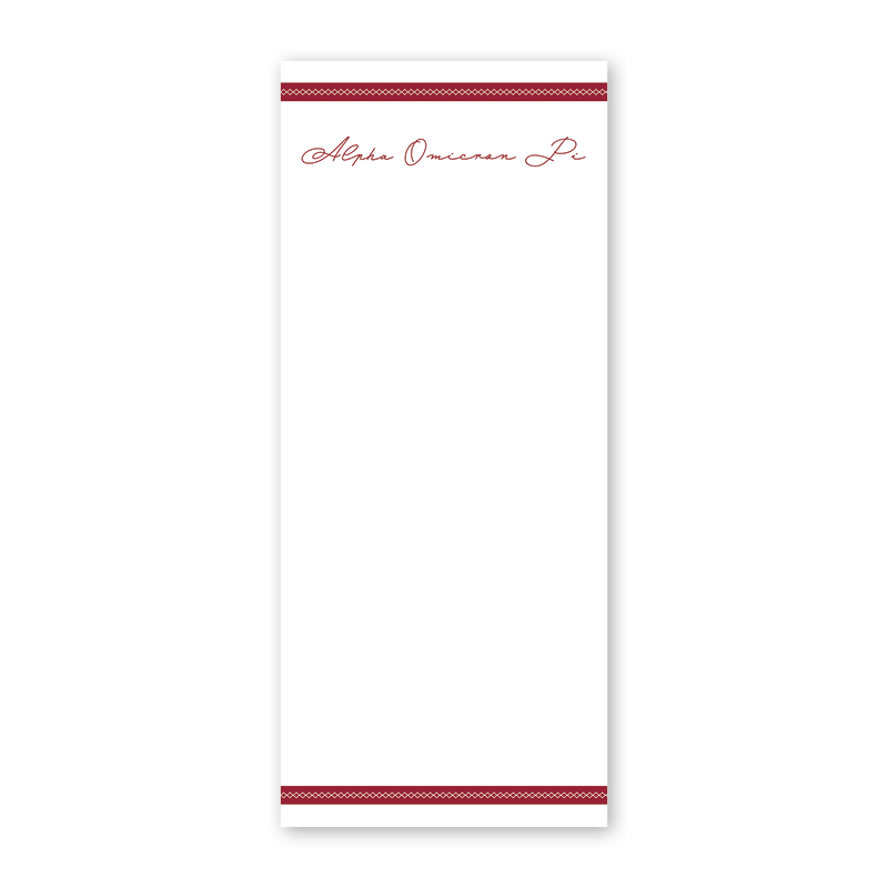 Alpha Omicron Pi Signature Charming Greek Skinny Notepad
