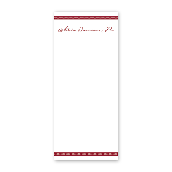 Alpha Omicron Pi Signature Charming Greek Skinny Notepad