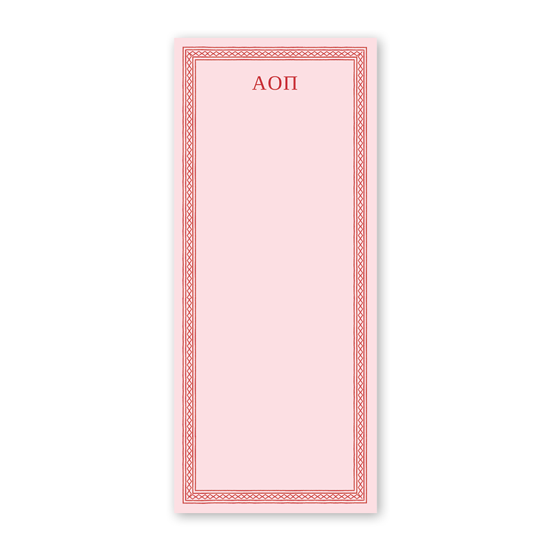 Alpha Omicron Pi Dolly Blooms Greek Skinny Notepad