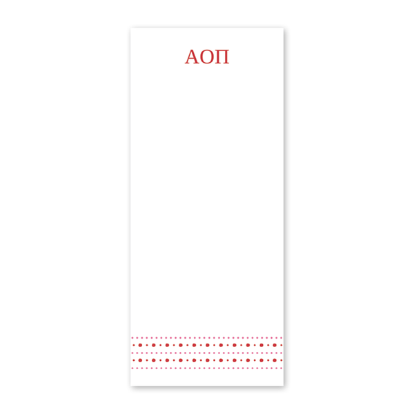 Alpha Omicron Pi Style Edit Dots Greek Skinny Notepad