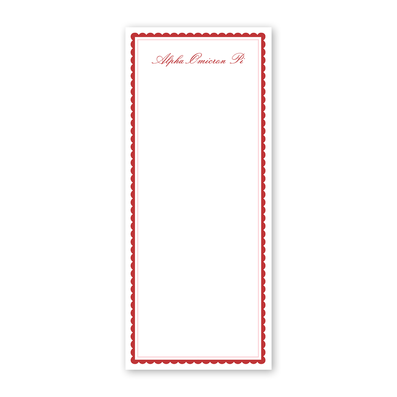 Alpha Omicron Pi Vintage Poodles Scallop Greek Skinny Notepad