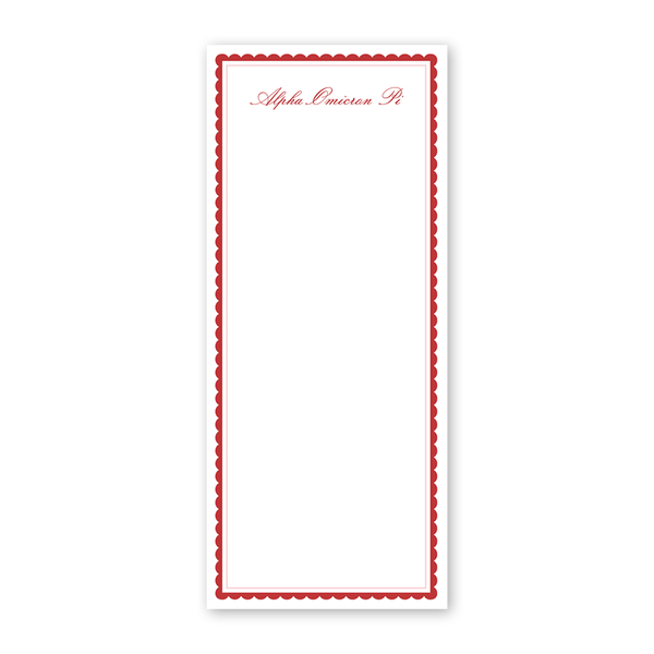 Alpha Omicron Pi Vintage Poodles Scallop Greek Skinny Notepad