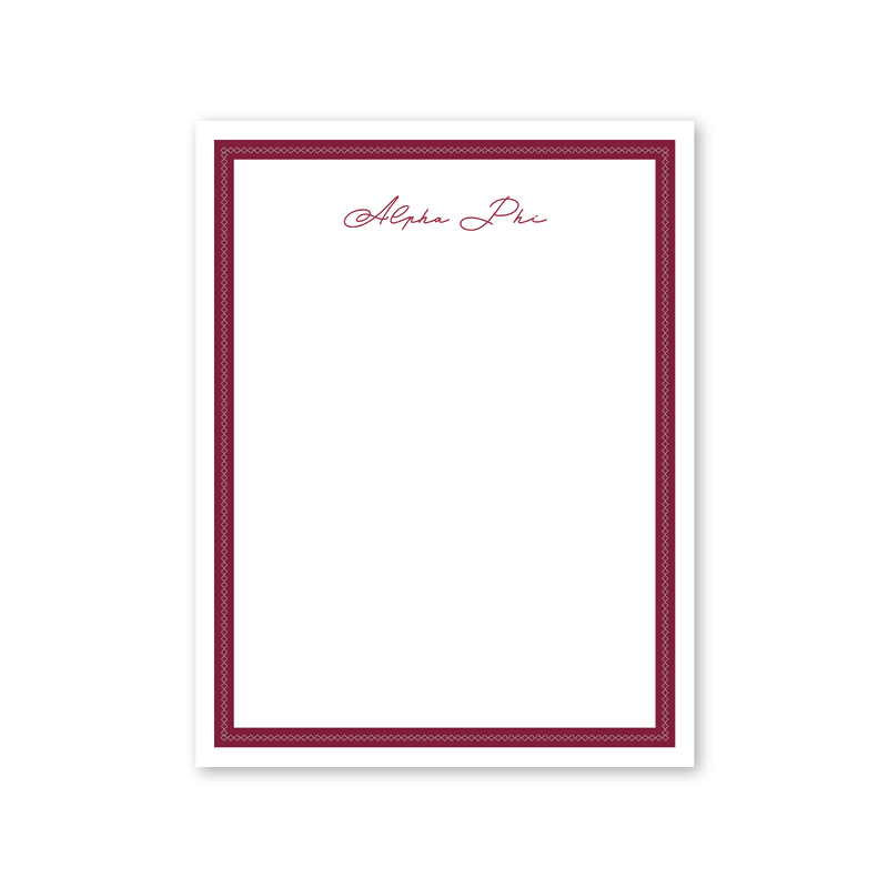 Alpha Phi Signature Charming Greek Notepad