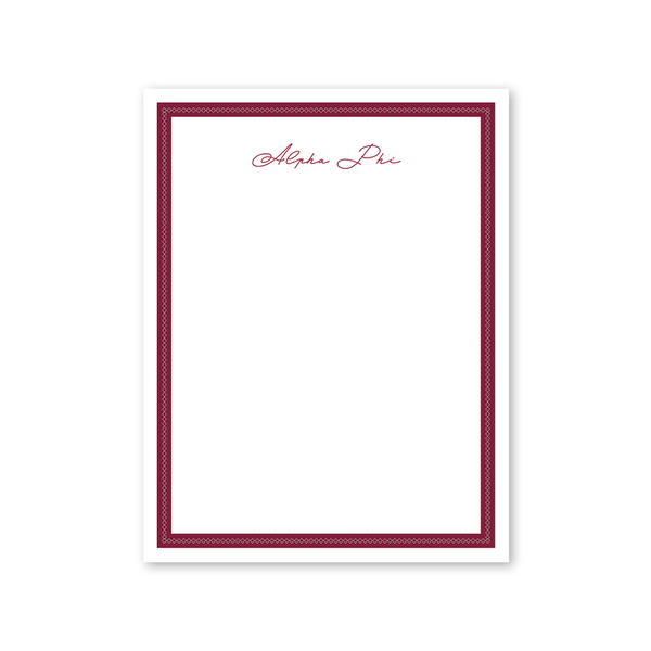 Alpha Phi Signature Charming Greek Notepad
