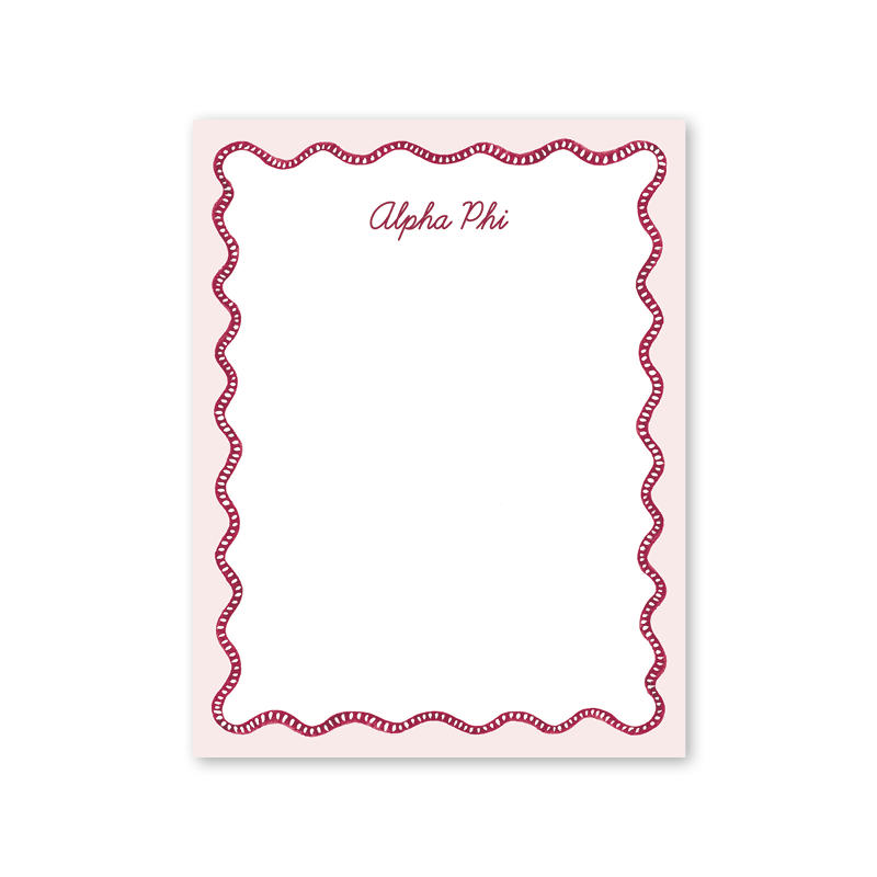 Alpha Phi Flower Cart Scallop Greek Notepad