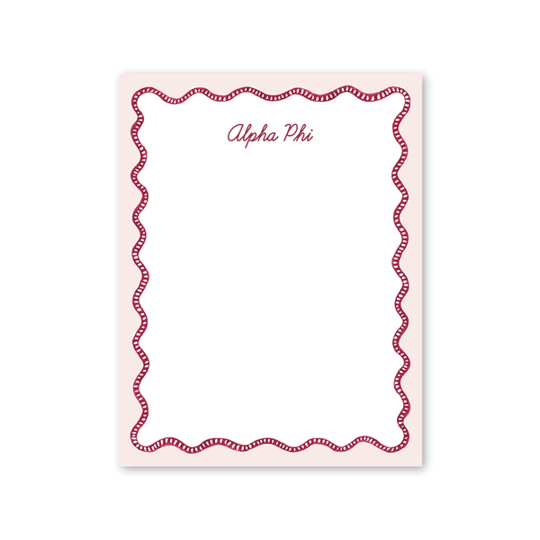 Alpha Phi Flower Cart Scallop Greek Notepad