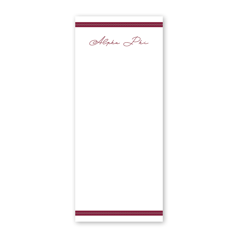 Alpha Phi Signature Charming Greek Skinny Notepad