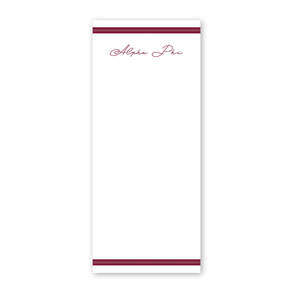 Alpha Phi Signature Charming Greek Skinny Notepad