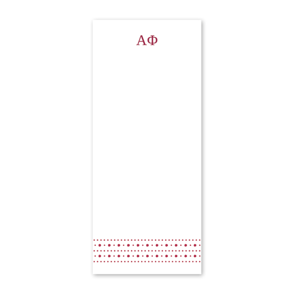 Alpha Phi Style Edit Dots Greek Skinny Notepad
