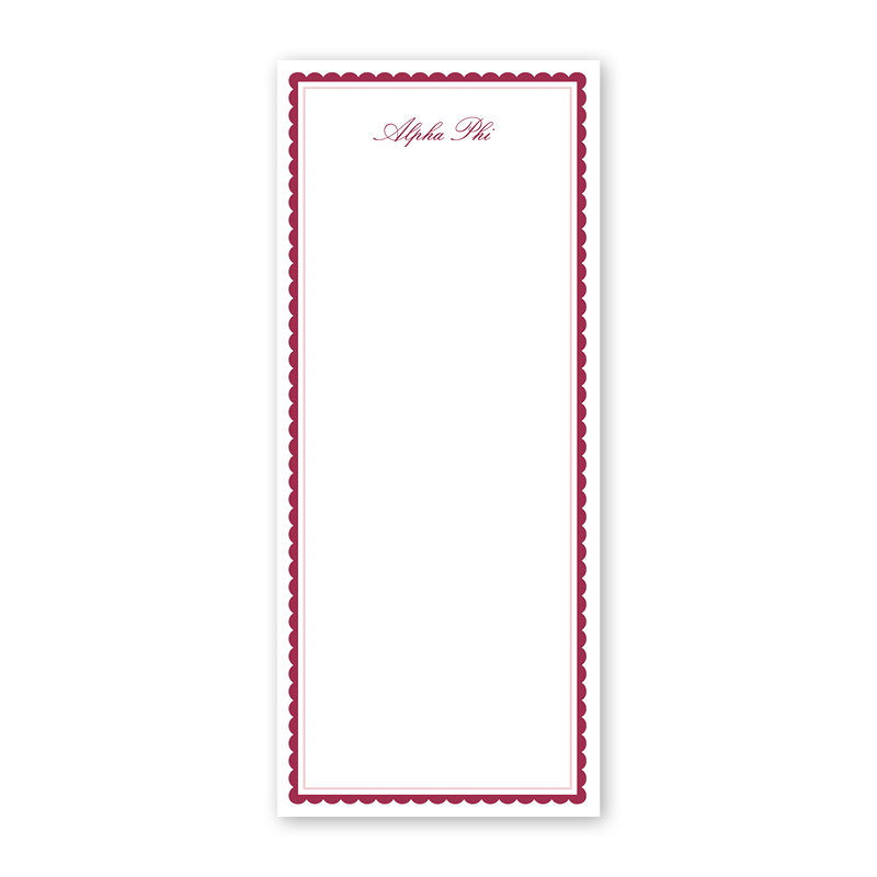Alpha Phi Vintage Poodles Scallop Greek Skinny Notepad