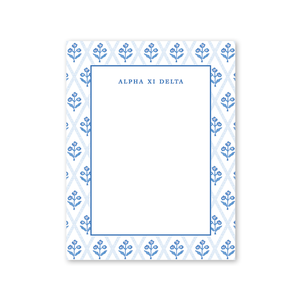 Alpha Xi Delta Bespoke Block Print Greek Notepad