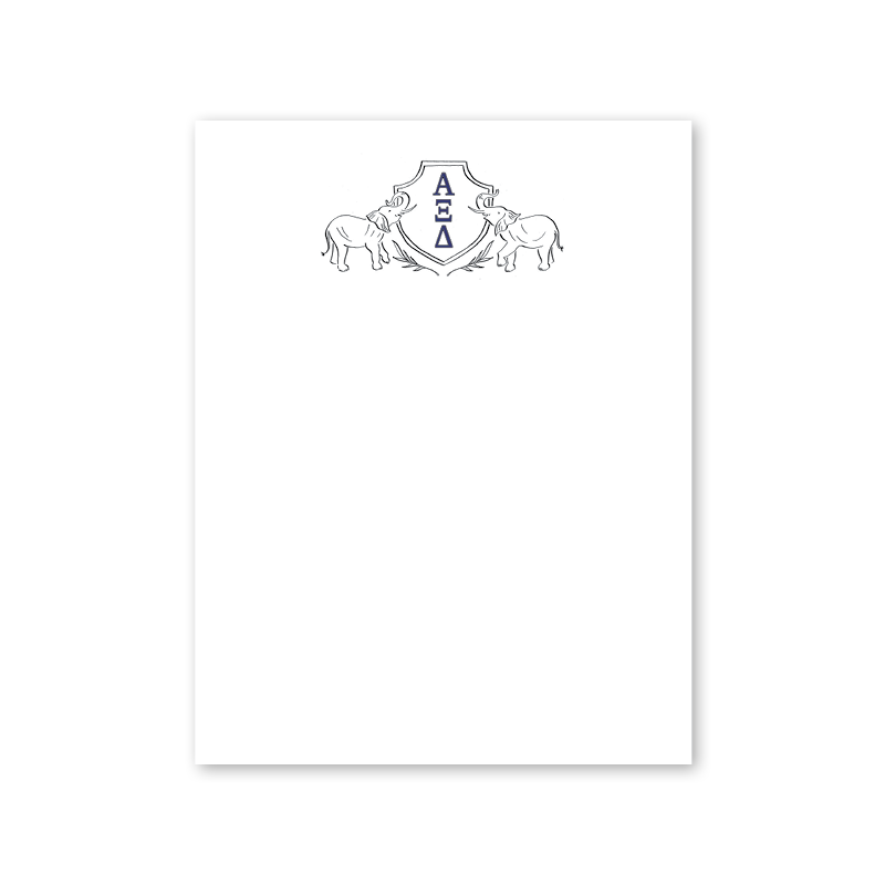 Alpha Xi Delta Elephant Crest Greek Notepad