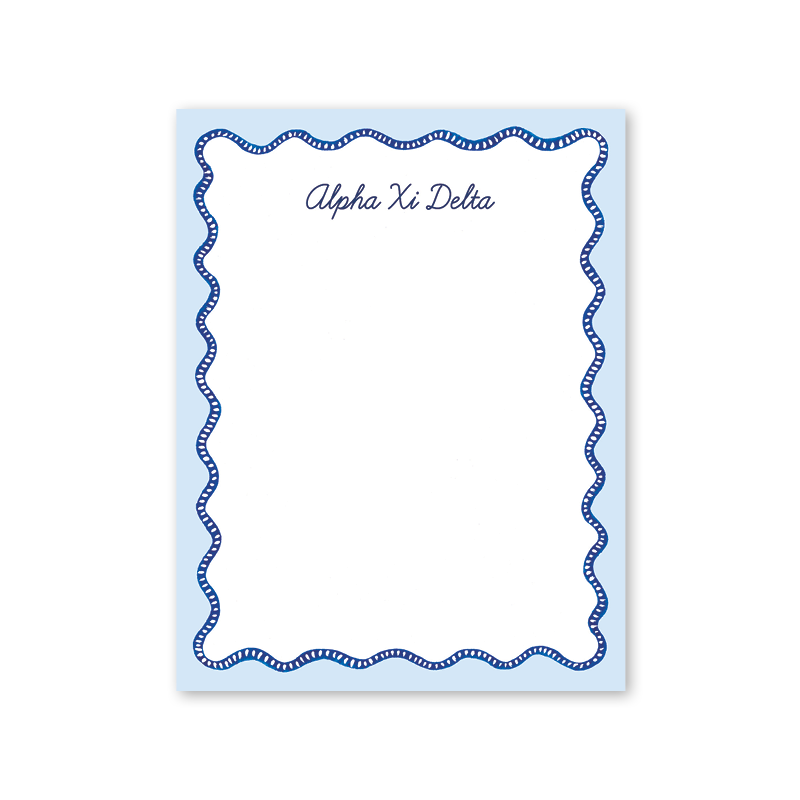 Alpha Xi Delta Flower Cart Scallop Greek Notepad