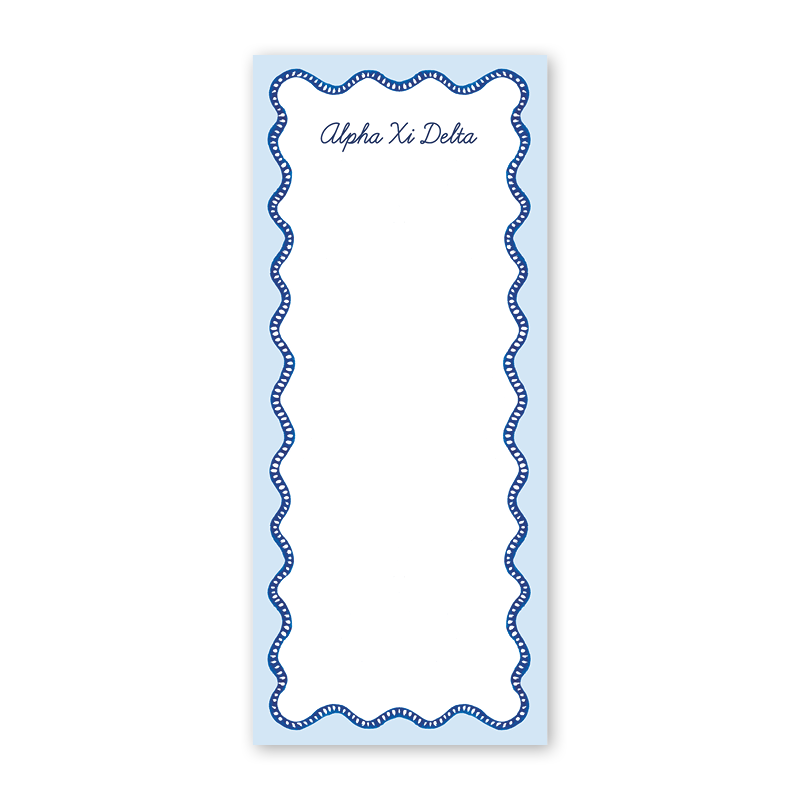 Alpha Xi Delta Flower Cart Scallop Greek Skinny Notepad