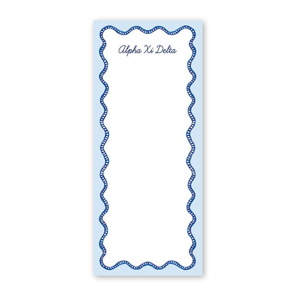 Alpha Xi Delta Flower Cart Scallop Greek Skinny Notepad