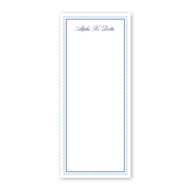 Alpha Xi Delta Vintage Poodles Scallop Greek Skinny Notepad