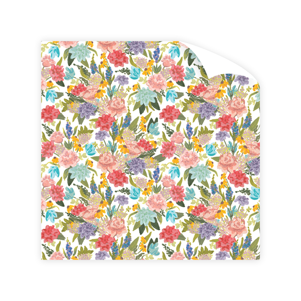 Swan Blooms Wrapping Paper Sheet