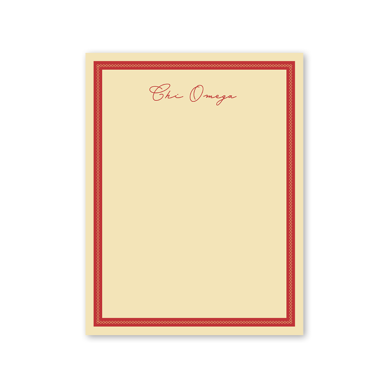 Chi Omega Signature Charming Greek Notepad