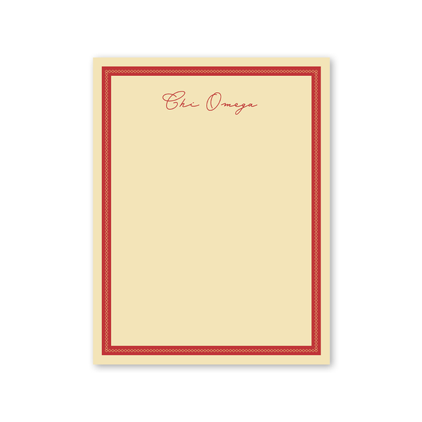Chi Omega Signature Charming Greek Notepad
