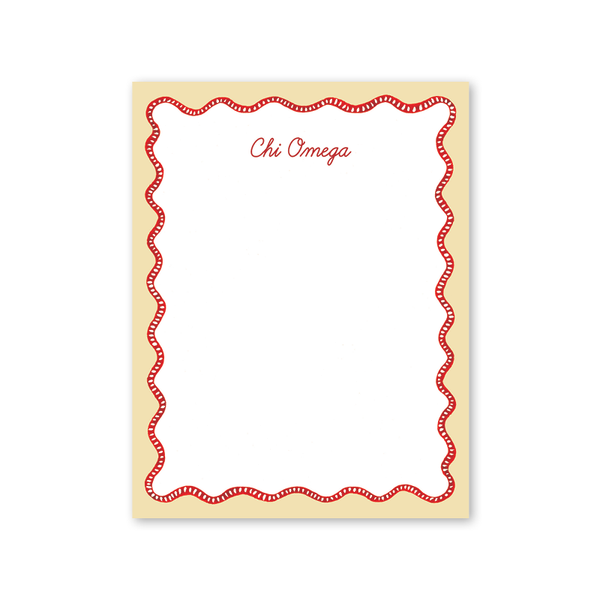 Chi Omega Flower Cart Scallop Greek Notepad