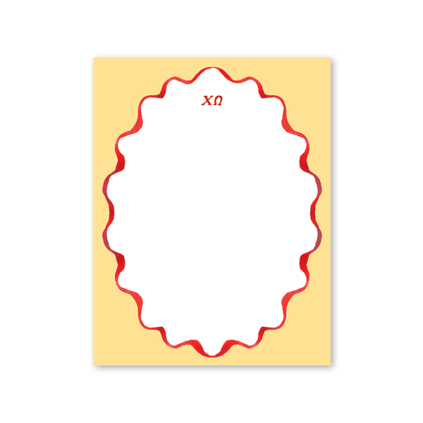 Chi Omega Merry Ribbons Scallop Greek Notepad