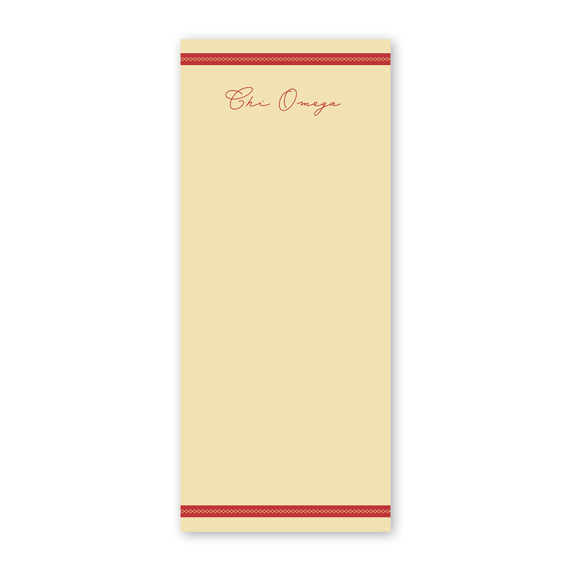 Chi Omega Signature Charming Greek Skinny Notepad