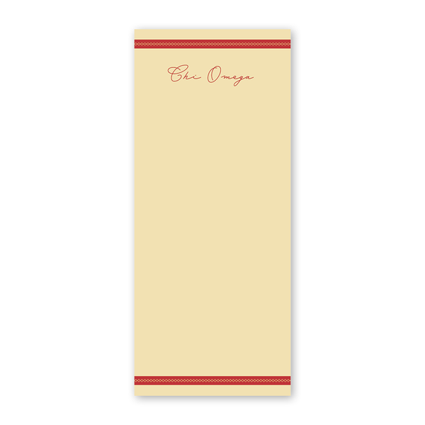 Chi Omega Signature Charming Greek Skinny Notepad
