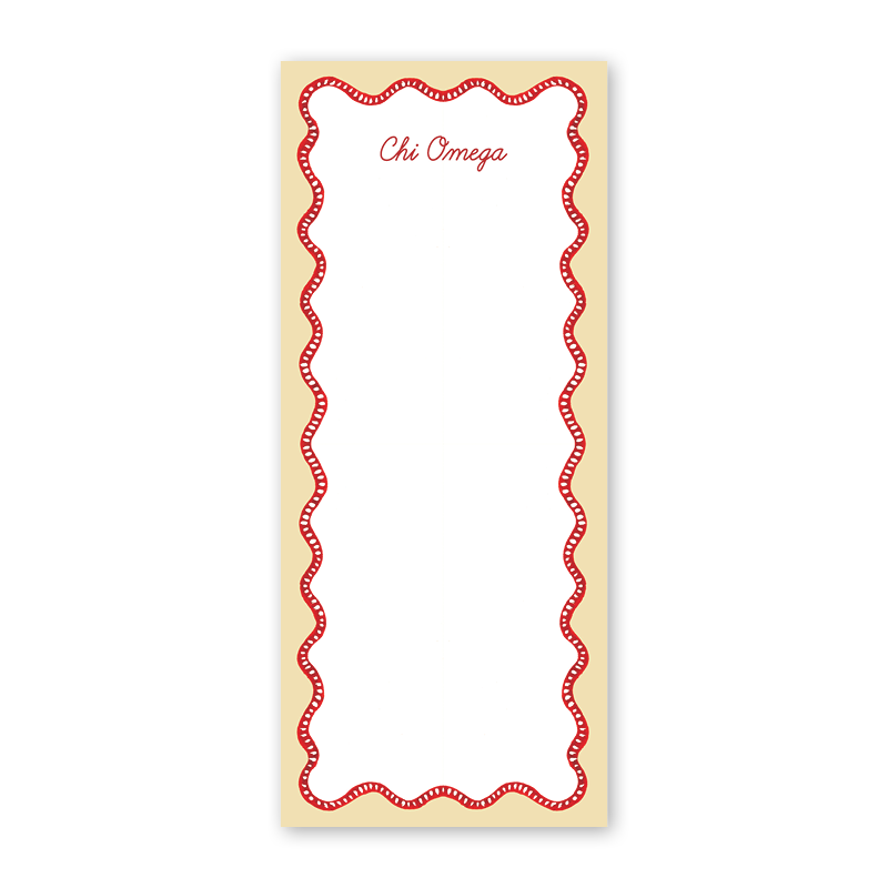 Chi Omega Flower Cart Scallop Greek Skinny Notepad