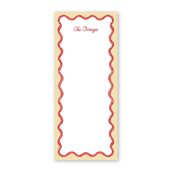 Chi Omega Flower Cart Scallop Greek Skinny Notepad