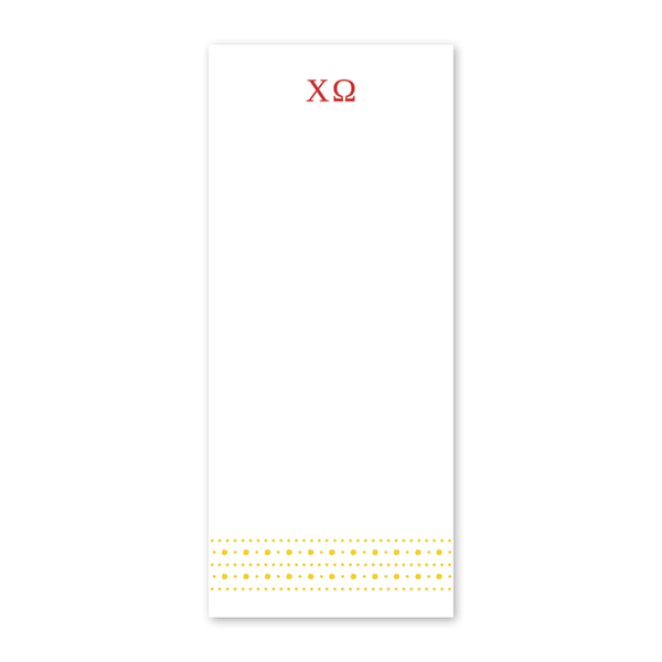 Chi Omega Style Edit Dots Greek Skinny Notepad