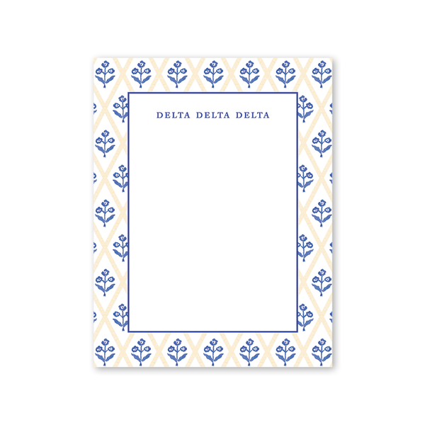 Delta Delta Delta Bespoke Block Print Greek Notepad