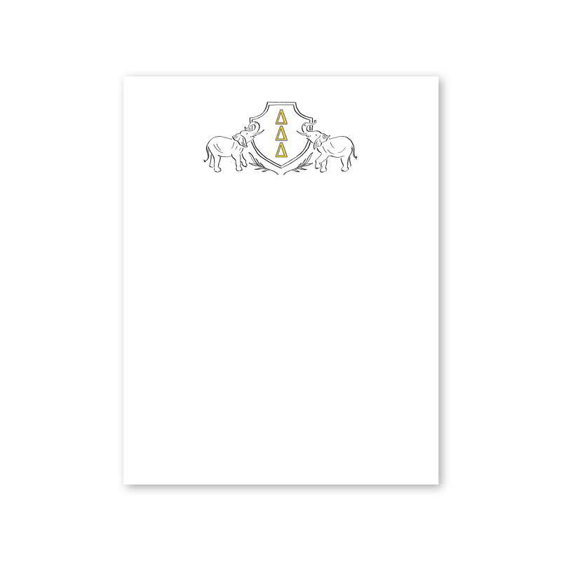 Delta Delta Delta Elephant Crest Greek Notepad