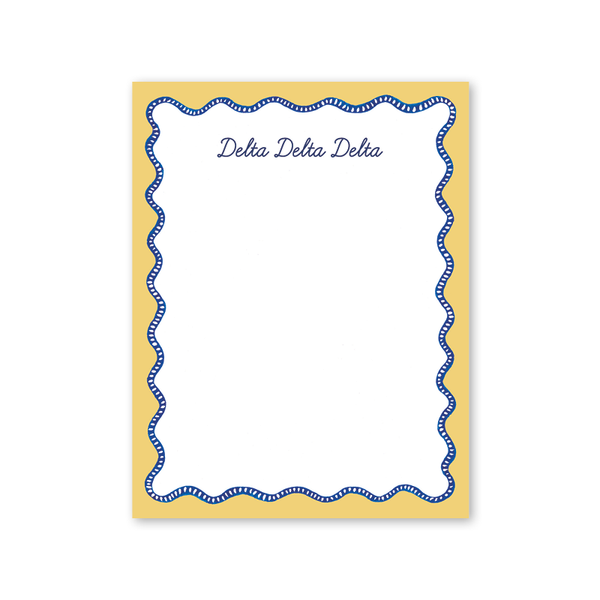 Delta Delta Delta Flower Cart Scallop Greek Notepad