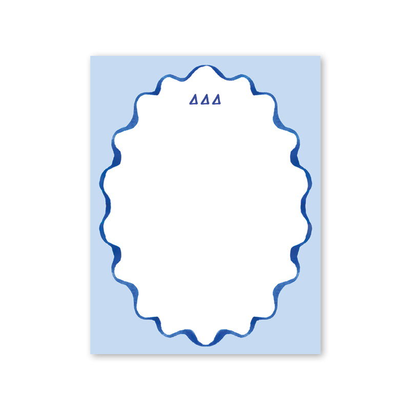 Delta Delta Delta Merry Ribbons Scallop Greek Notepad