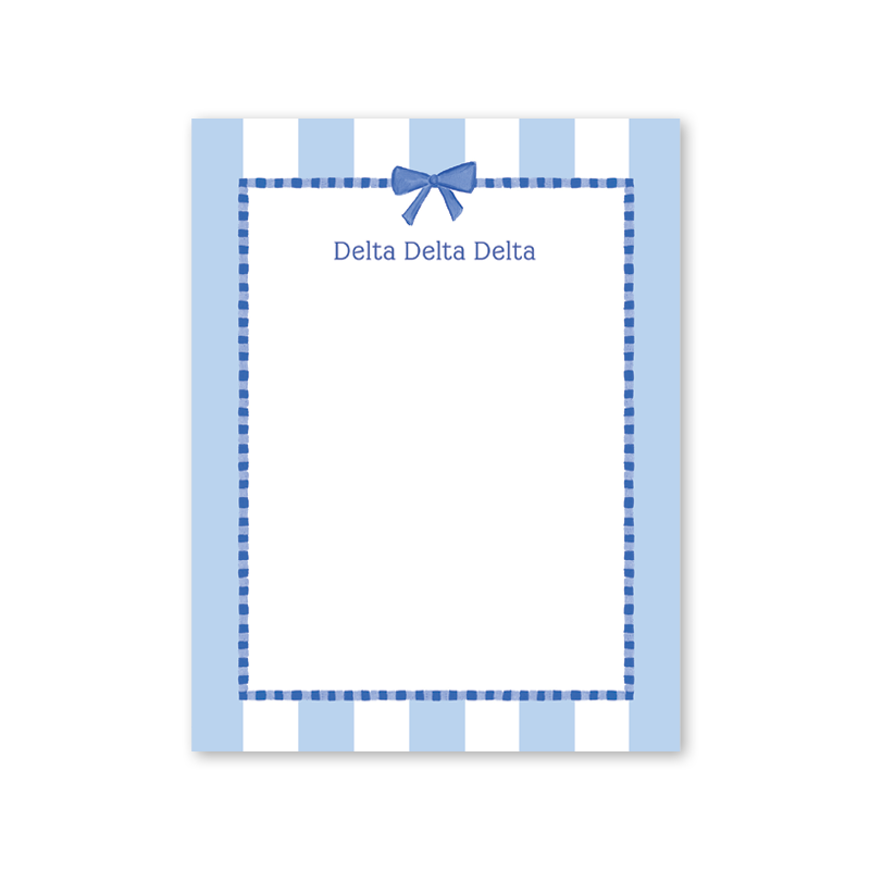 Delta Delta Delta Presents and Bows Greek Notepad