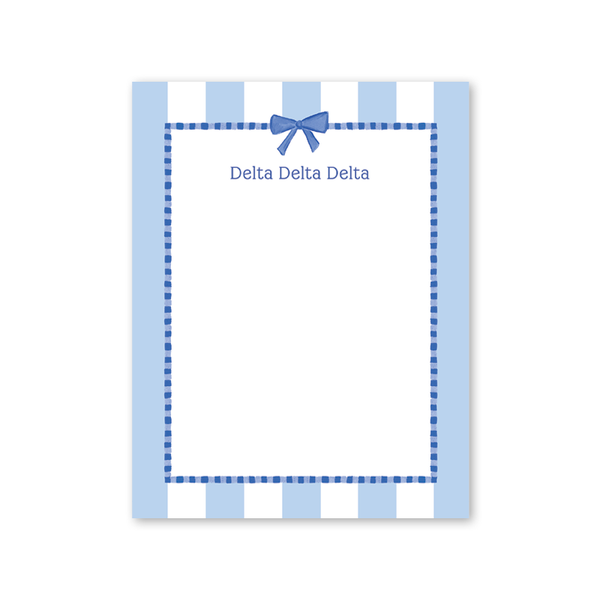 Delta Delta Delta Presents and Bows Greek Notepad