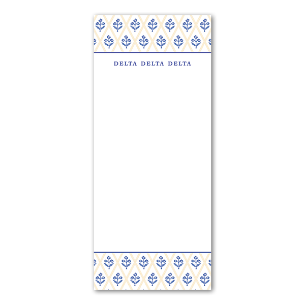 Delta Delta Delta Bespoke Block Print Greek Skinny Notepad