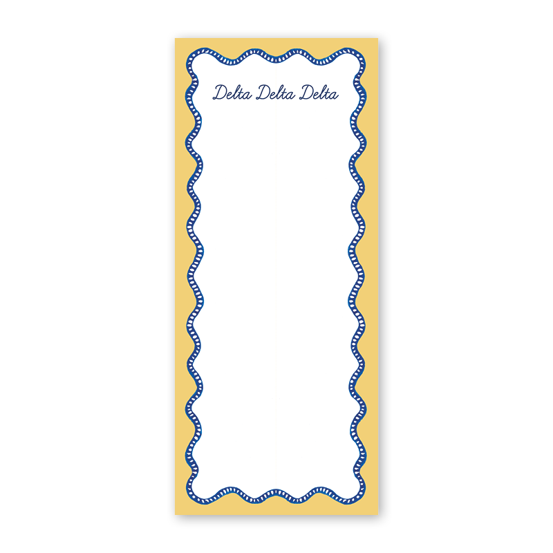 Delta Delta Delta Flower Cart Scallop Greek Skinny Notepad
