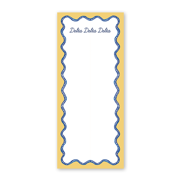 Delta Delta Delta Flower Cart Scallop Greek Skinny Notepad