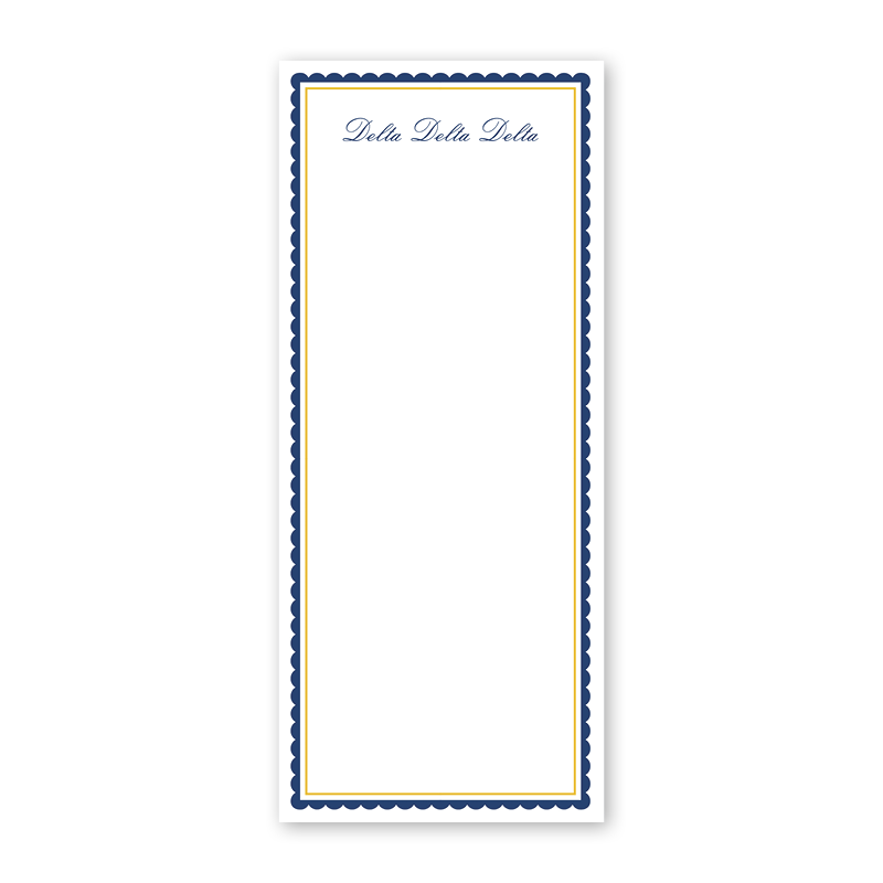 Delta Delta Delta Vintage Poodles Scallop Greek Skinny Notepad