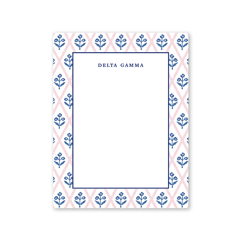Delta Gamma Bespoke Block Print Greek Notepad