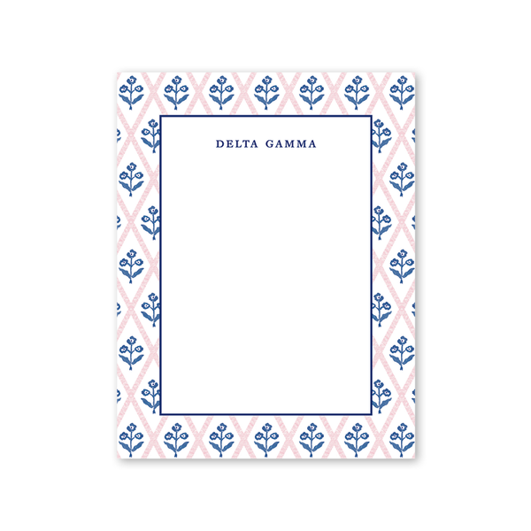 Delta Gamma Bespoke Block Print Greek Notepad