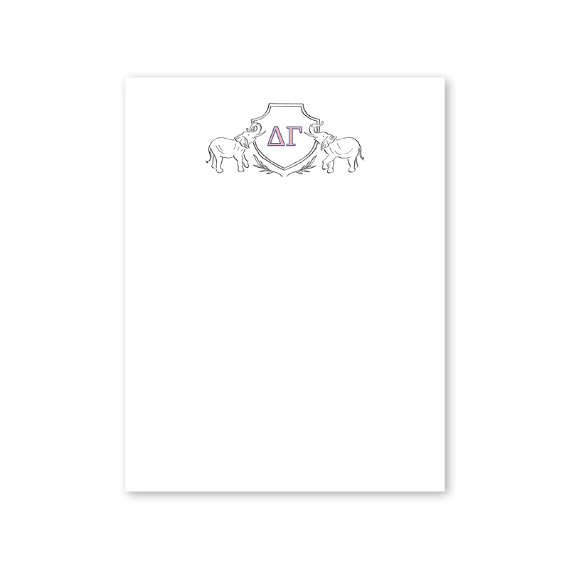 Delta Gamma Elephant Crest Greek Notepad