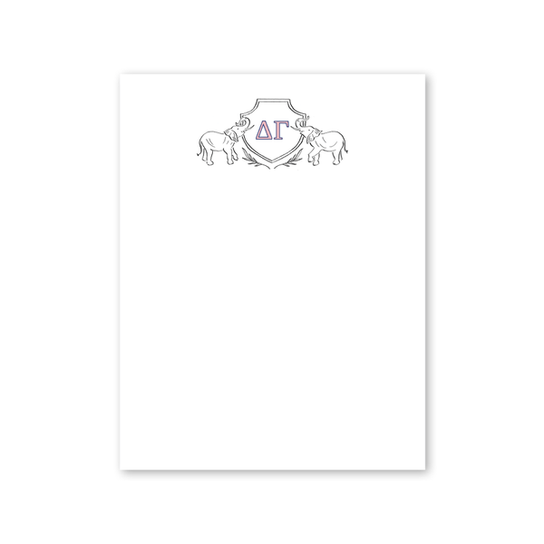Delta Gamma Elephant Crest Greek Notepad