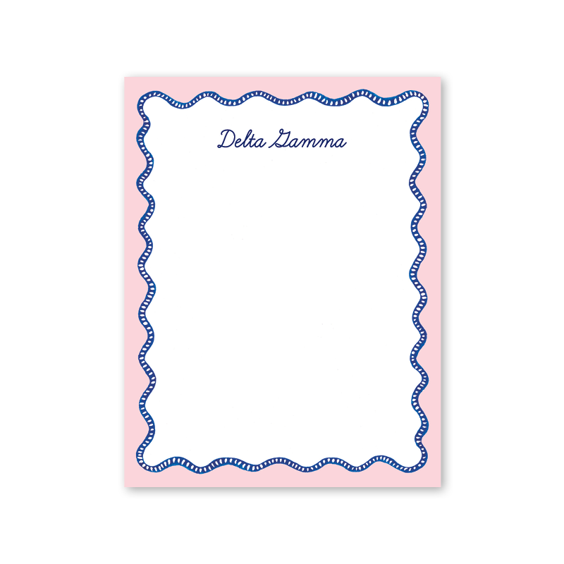 Delta Gamma Flower Cart Scallop Greek Notepad