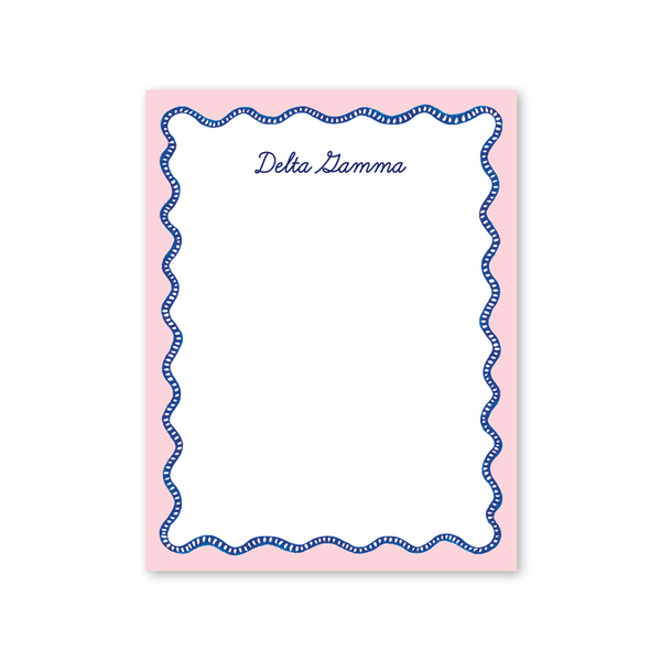 Delta Gamma Flower Cart Scallop Greek Notepad