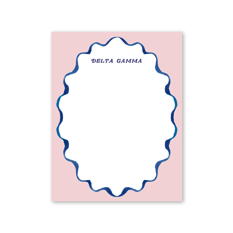 Delta Gamma Merry Ribbons Scallop Greek Notepad