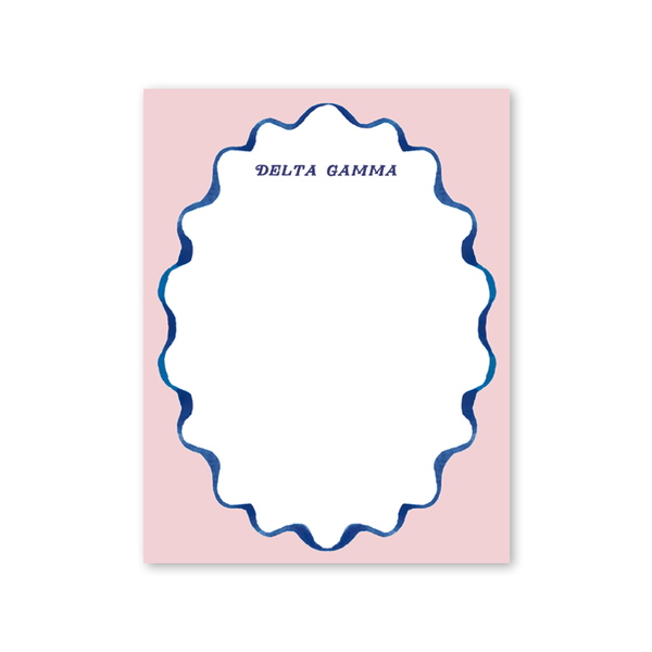 Delta Gamma Merry Ribbons Scallop Greek Notepad